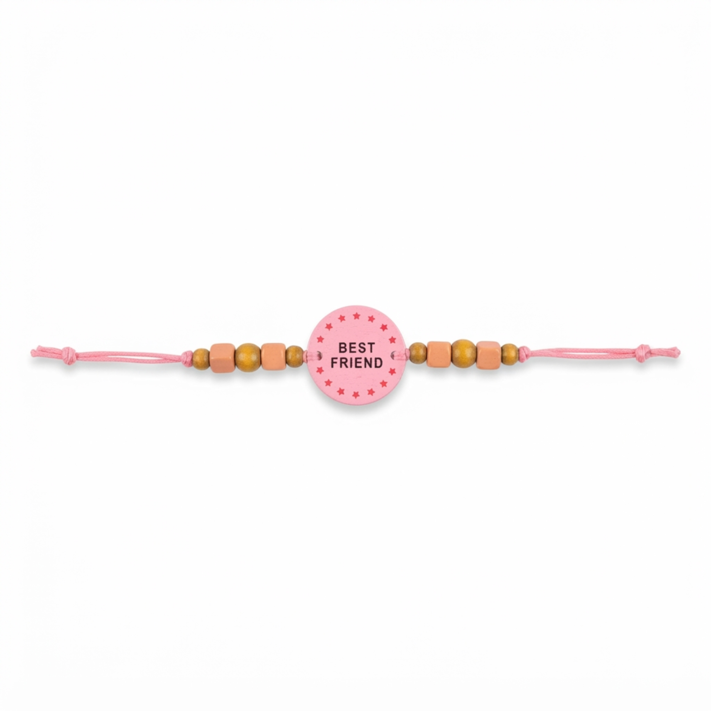20842 {Pack of 12} Multi Color Printed Wood Friendship Belt/Friendship Band/Bracelet -Friendship Day