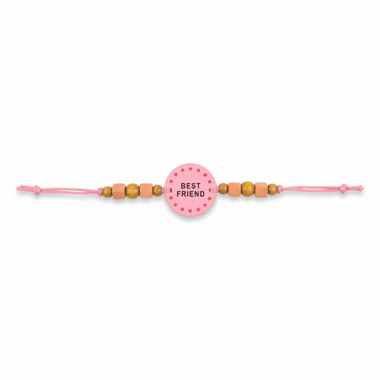 20842 {Pack of 12} Multi Color Printed Wood Friendship Belt/Friendship Band/Bracelet -Friendship Day
