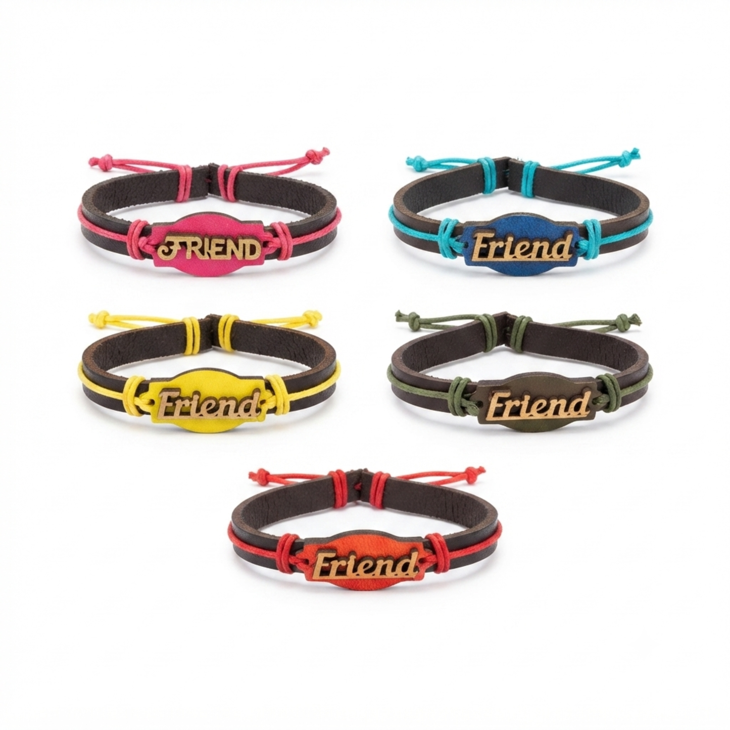 20858 {Pack of 12} Adjustable Friendship Leather Bracelet for Boys & Girls | Handmade Unisex Wrist Band | Multicolor Rope Bracelet | Best Friend Gift