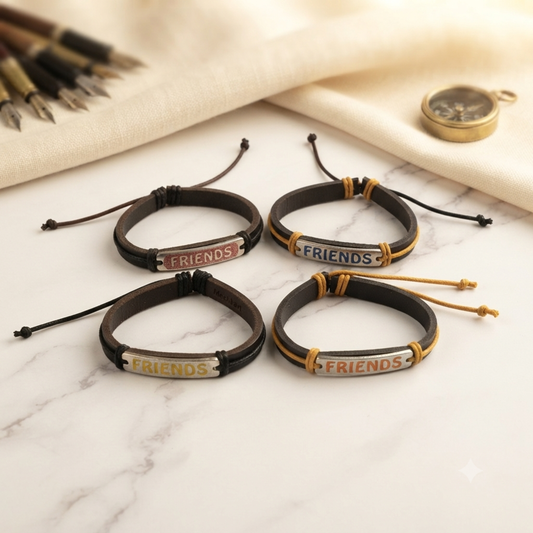 20859 {Pack of 12} Best Friend Unisex Faux Leather Bracelet