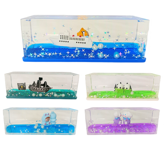 20361 Liquid Wave Motion Desk Toy: Delightful Addition to Any Space - Placed on a Desk, Shelf, Car Dashboard {Random Design}