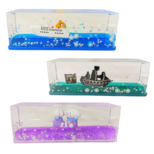 20361 Liquid Wave Motion Desk Toy: Delightful Addition to Any Space - Placed on a Desk, Shelf, Car Dashboard {Random Design}