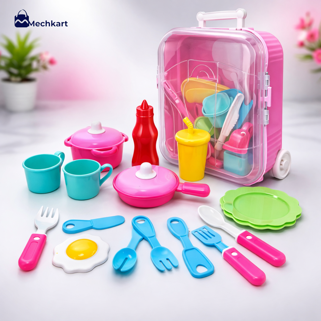 20357 Kids Kitchen Set Trolley Suitcase   with Storage Case | Role Play Toy