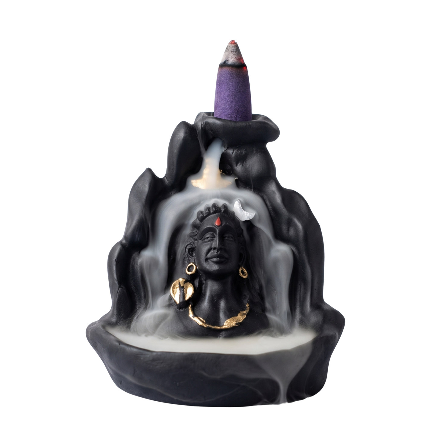 Lord Adiyogi Shiva Statue with Incense Folder, Mahadev Murti for Mandir, Home/Office Decor with Free 10 Incense Cones
