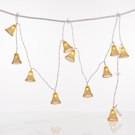 21108 Metal Bell in String Light {Golden }
