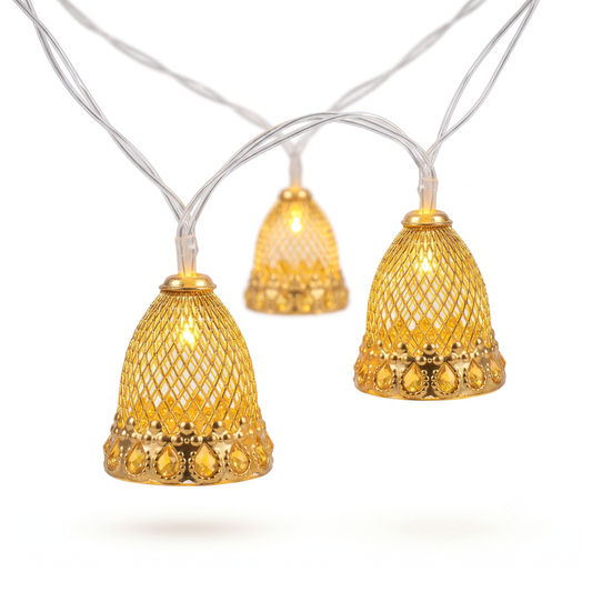 21108 Metal Bell in String Light {Golden }