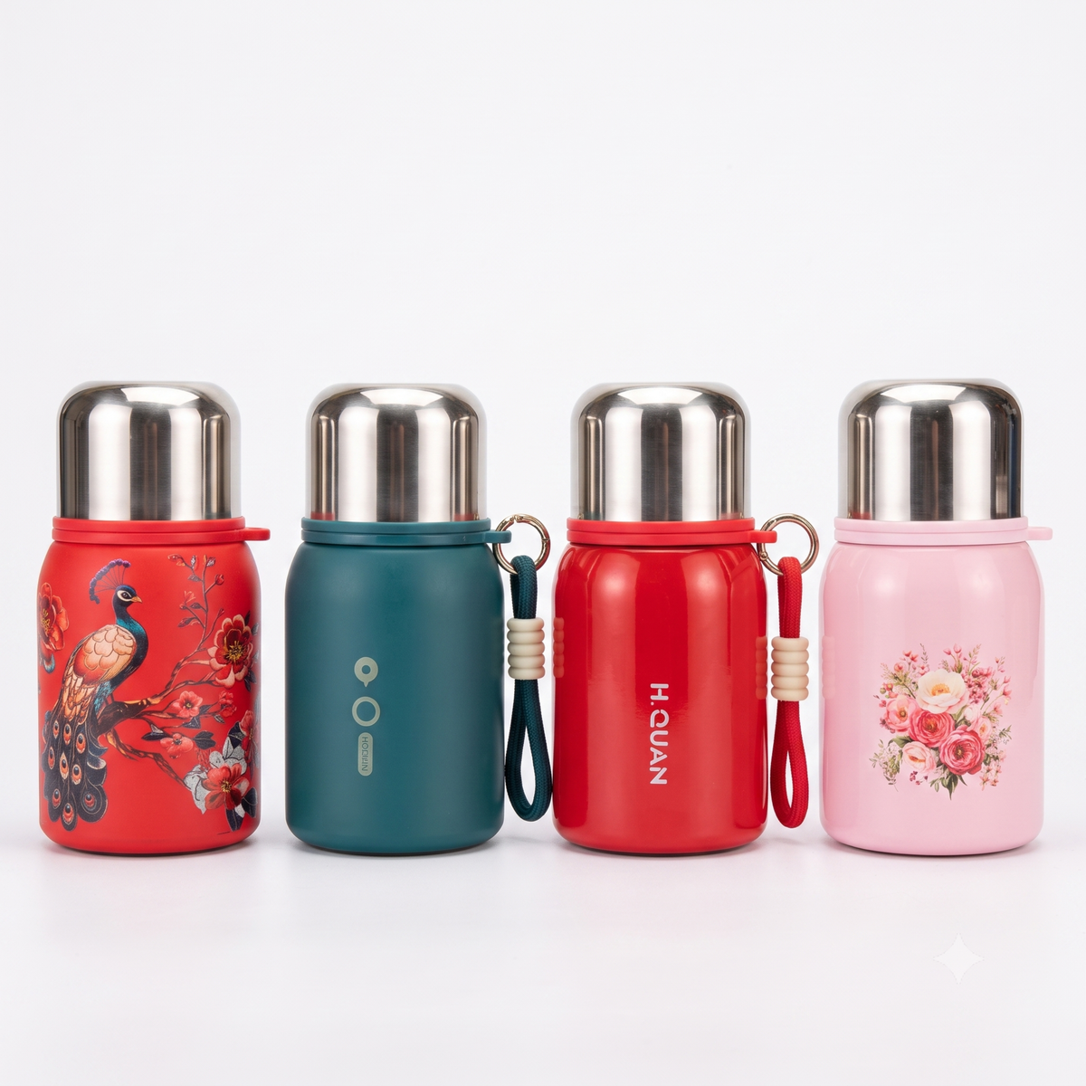 HQ-6185 Stainless Steel Mini Vacuum Flask Leak Proof Double Wall Insulated Water Bottle 350ml