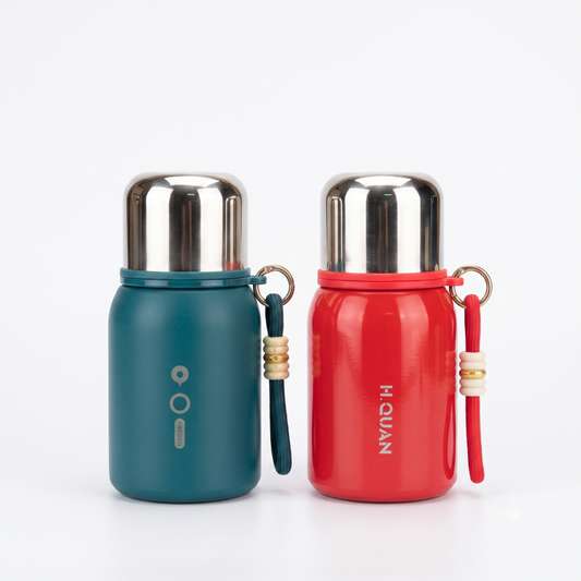 HQ-6185 Stainless Steel Mini Vacuum Flask Leak Proof Double Wall Insulated Water Bottle 350ml
