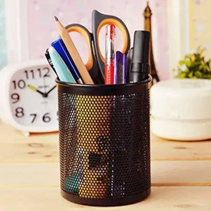 10352 Round Mesh Metal Pen Stand, Pencil Stand, Table Desk, Pen Holder Organizer Stand Cup Desk Office Home Accessories