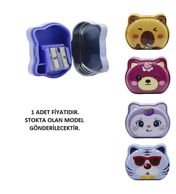 KT-T5902 Cute Tiger Pencil Sharpener for Kids, 2 Hole Cartoon Sharpener {Random Design}