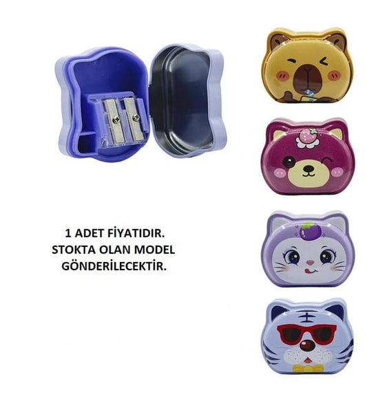KT-T5902 Cute Tiger Pencil Sharpener for Kids, 2 Hole Cartoon Sharpener {Random Design}