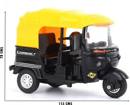 MD3099 Mini Diecast Pull Back Auto Rikshaw Taxi Auto Rickshaw – Toy Scooter Bajaj Auto Rickshaw