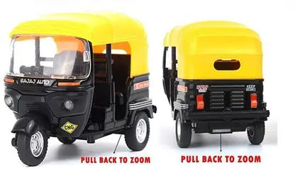 MD3099 Mini Diecast Pull Back Auto Rikshaw Taxi Auto Rickshaw – Toy Scooter Bajaj Auto Rickshaw
