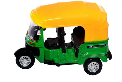 MD3099 Mini Diecast Pull Back Auto Rikshaw Taxi Auto Rickshaw – Toy Scooter Bajaj Auto Rickshaw