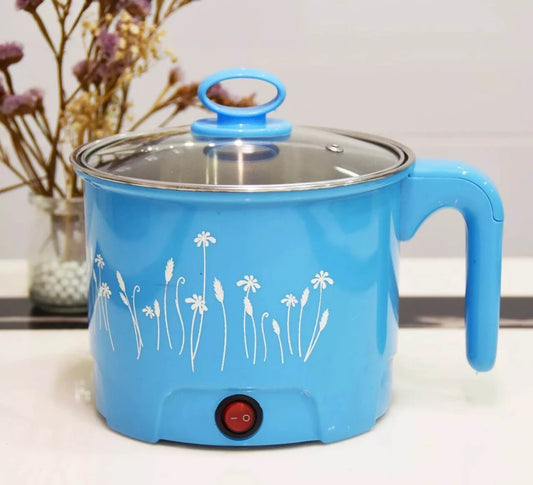 20544 Electric Mini Cooking Pot with Glass Lid & Handle, Multi-Purpose Portable Electric Kettle for Boiling Noodles Soup Milk Tea Eggs, Compact Travel Hot Pot for Home Hostel Office Use