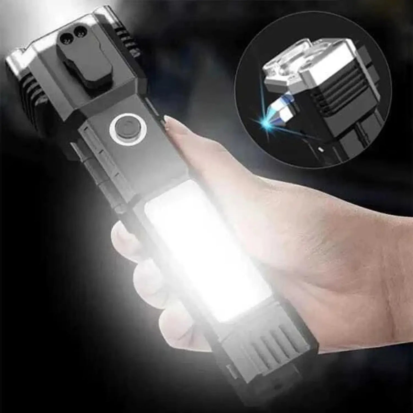 20793 Powerful 3W LED 4 Mode Long Distance high Power Long Lasting Flashlight Torch(Black)