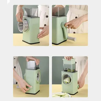 10842 Manual Vegetable Grater for Kitchen, Multifunctional Rotary Drum Vegetables Cutter Grater & Slicer