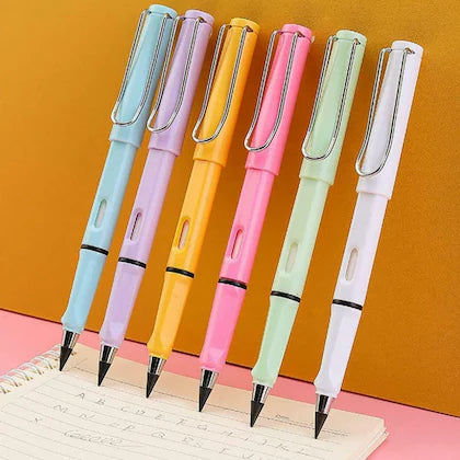 81110 {12 Pcs} Pen Shape Pencil Everlasting Pencil Inkless Eternal Portable Reusable Erasable Infinite Birthday Party Return Gift for Kids