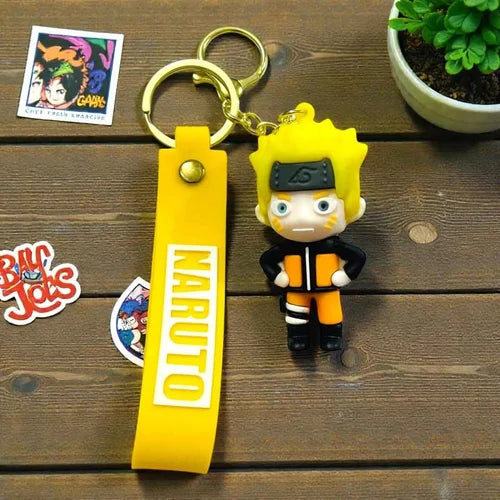 20014 Naruto 3d Rubber Silicon Keychain Long Ribbon Key Chain
