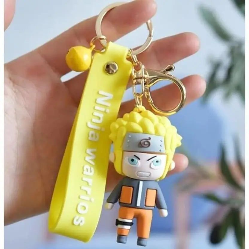 20014 Naruto 3d Rubber Silicon Keychain Long Ribbon Key Chain