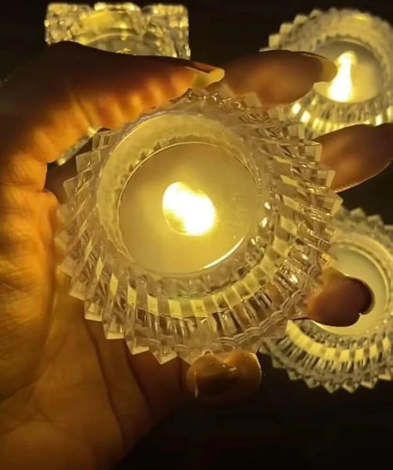 20915 LED Candles Light Diyas for Home Decoration 24 Pcs Candle (Gold, Pack of 24)