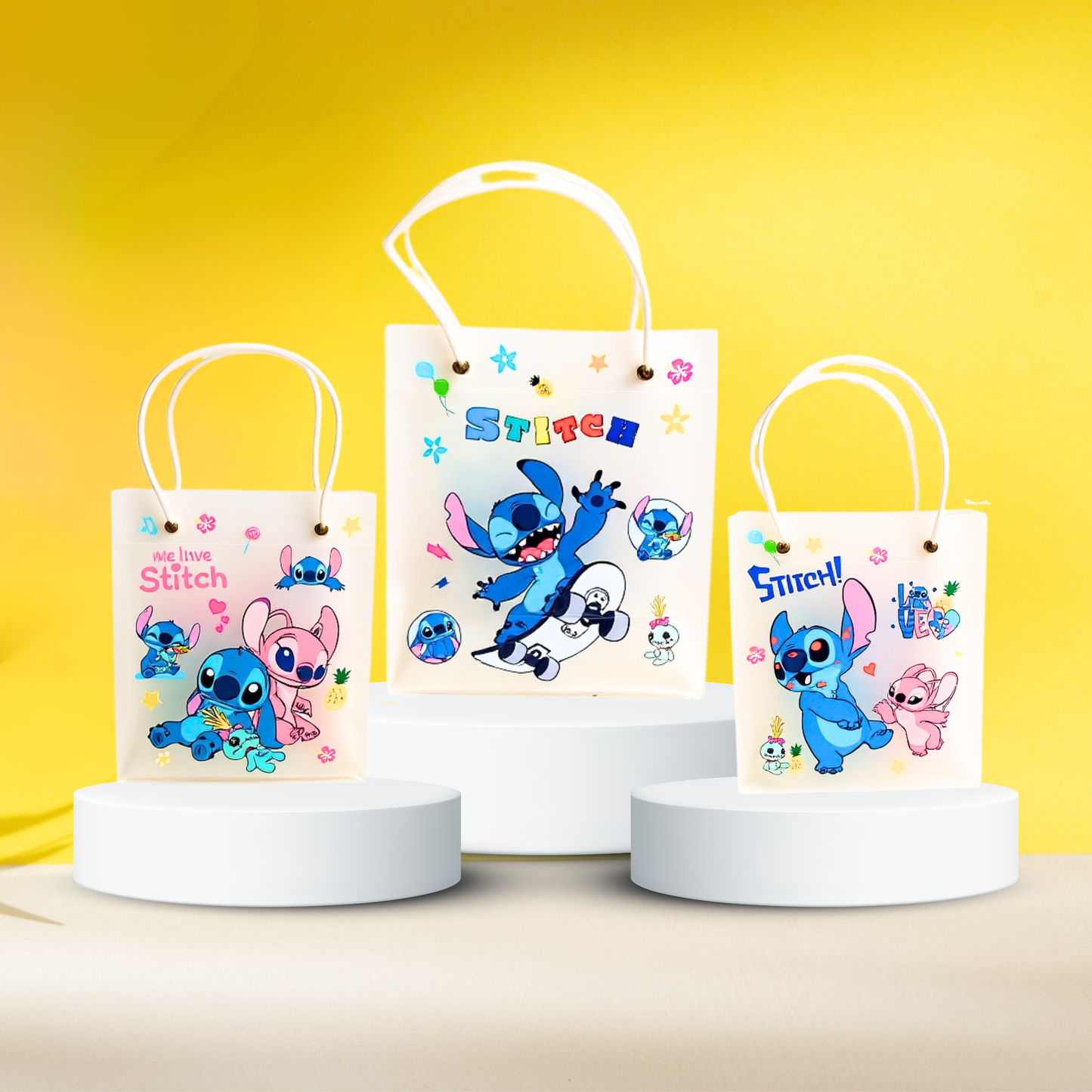20538 Transparent Stitch Cartoon Print Bag {Random Design}