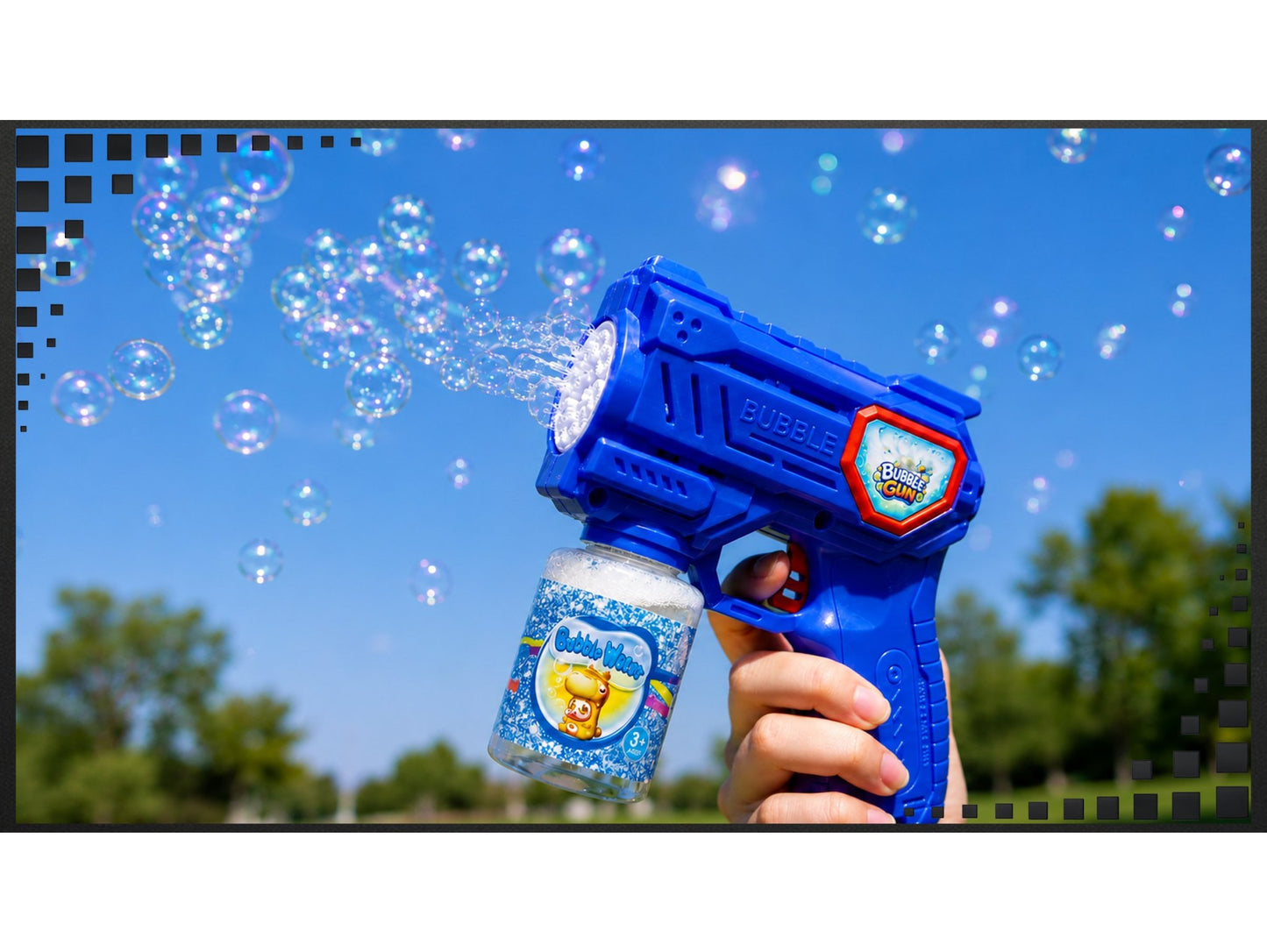 333-44 Electric Bubble Gun for Kids , Automatic Bubble Maker with LED Lights | Leak-Proof Bottle