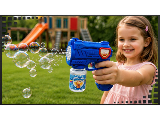 333-44 Electric Bubble Gun for Kids , Automatic Bubble Maker with LED Lights | Leak-Proof Bottle