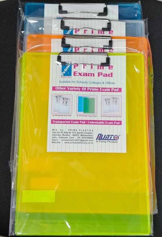 20125 Transparent Unbreakable Flexible Clear Exam Pad/Board/Clipboard Writing Board Lite-Weighted for School and Office Use {Multicolor}