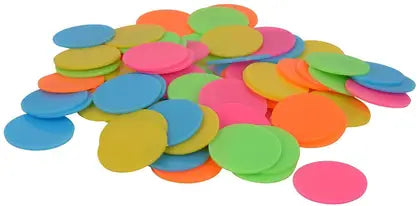 20122 Marketing Plastic Plain Token/Coins Pack of 100pc Coins {Multicolor}