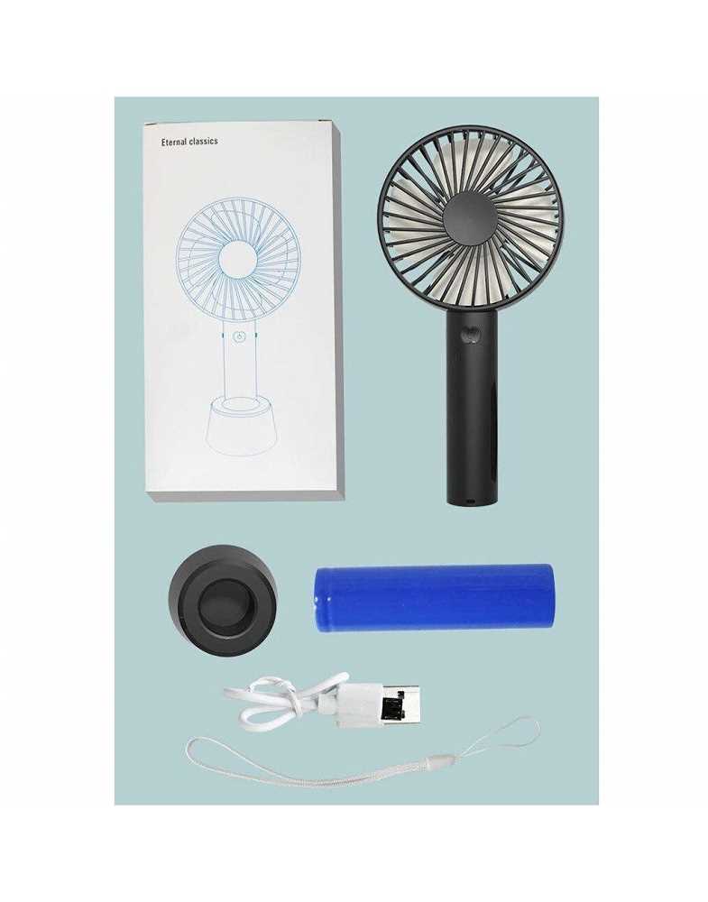 20328 Mini Portable USB Hand Fan | Rechargeable Battery Operated | Summer Cooling Mini Fan with Standing Holder Handy Base For Home Office Indoor Outdoor Travel.