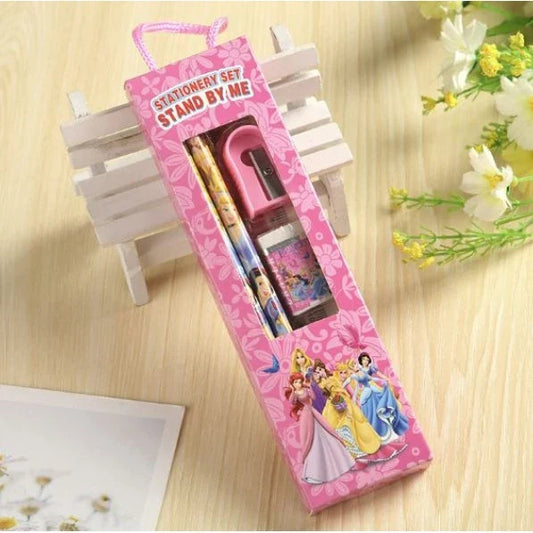 20181 Stationery Gift Set for Kids for Small Gift Sets Mix Designer Set Box Included 2 Pencils, 1 Scale, 1 Eraser and 1 Sharpener Birthday Return Gift