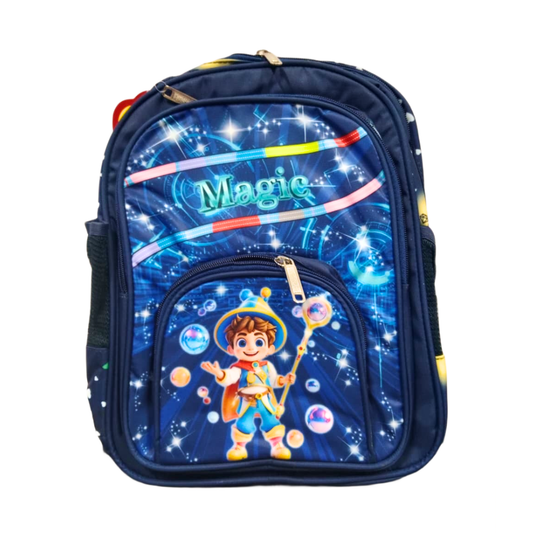 20418 Cartoon Printed School Backpack for Girls and Boys {4 Compartment} Size=35*24*20Cm {Random Color}