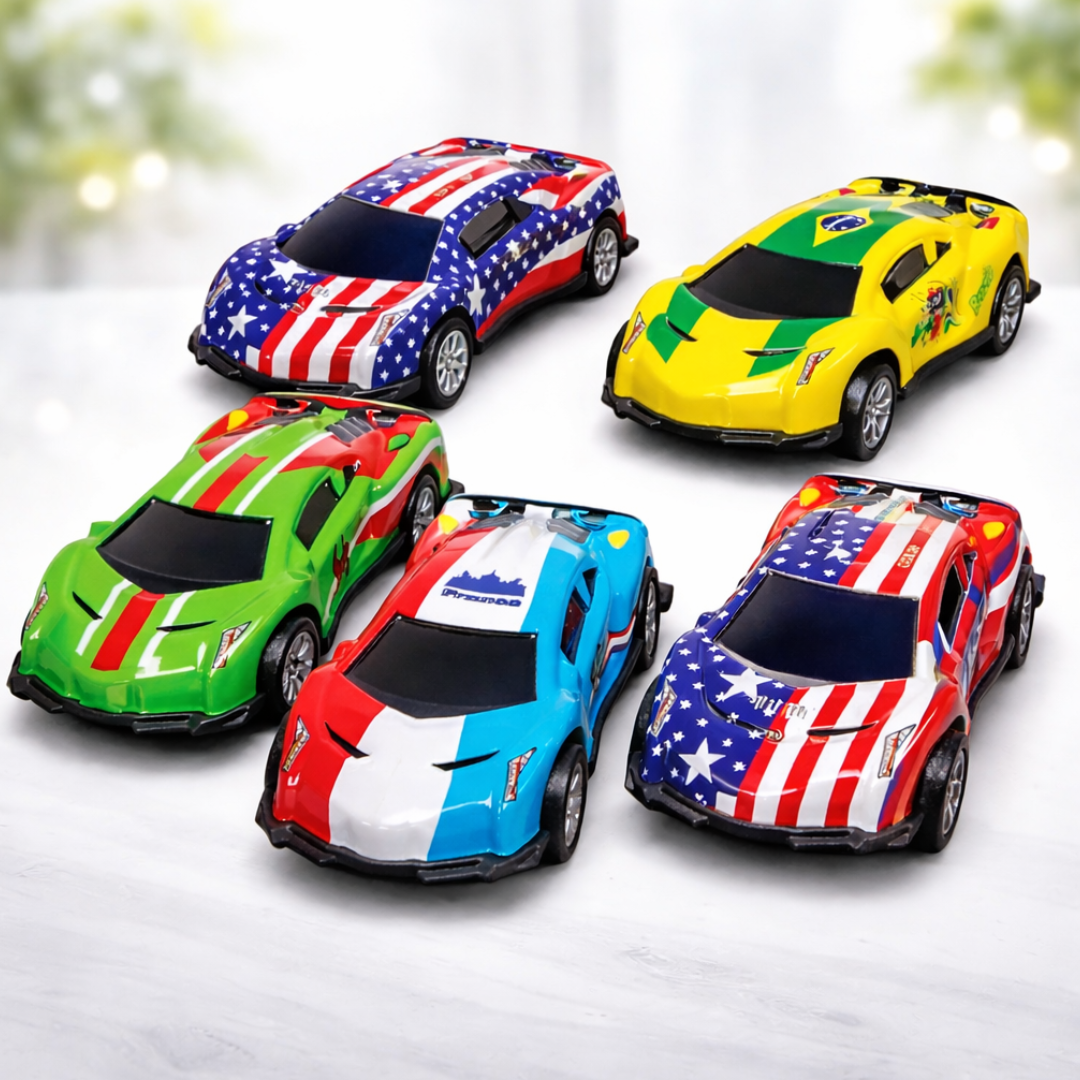 10622 Die- Cast car Pack of 5 Pull Back Mini Race Cars Set for Kids (Multicolor)