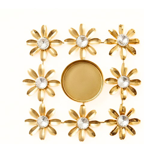 20430 Decoration Beautiful Christmas Tea Light Holder with White Stones