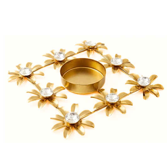 20430 Decoration Beautiful Christmas Tea Light Holder with White Stones