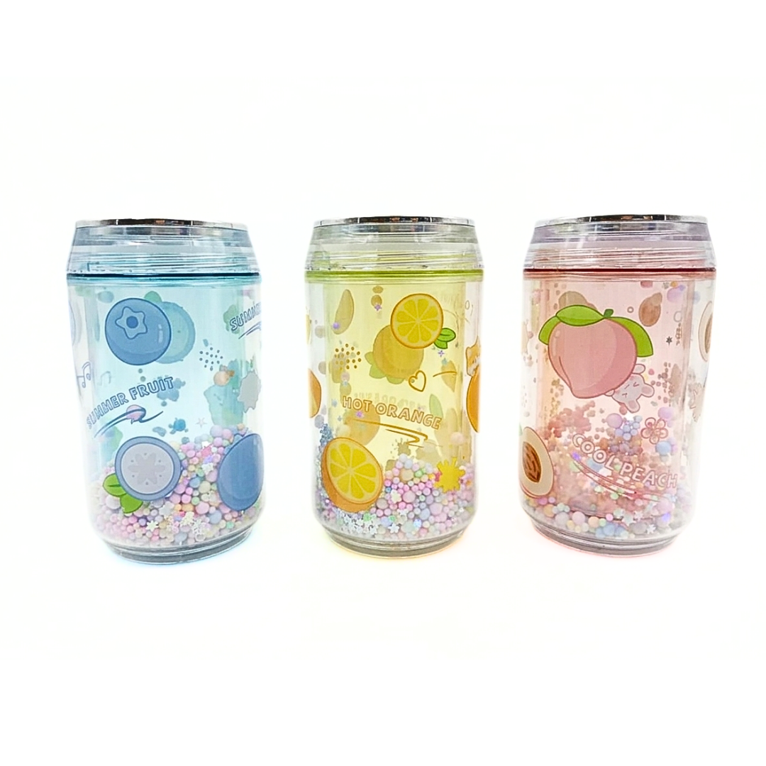 8357 Water Bottle Magic Ice Cold Bottle Cute Crushed Ice Gel Refrigerated Bottle Transparent Coffee Juice Milk Tea Drink {Random Color}