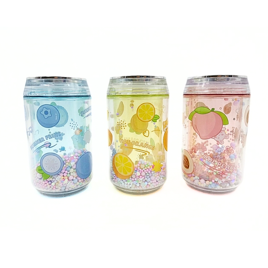 8357 Water Bottle Magic Ice Cold Bottle Cute Crushed Ice Gel Refrigerated Bottle Transparent Coffee Juice Milk Tea Drink {Random Color}