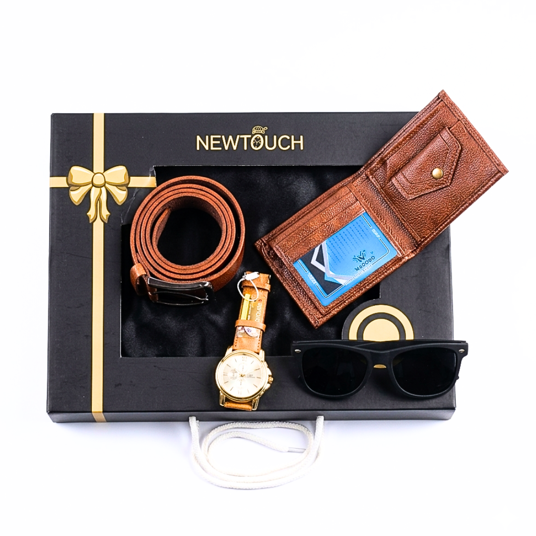 20447 Men's Personalized Leather Wallet with Name & Charm , Gift Combo  Set for Men :- Birthday, Anniversary, Valentine Gift for Men (Brown)