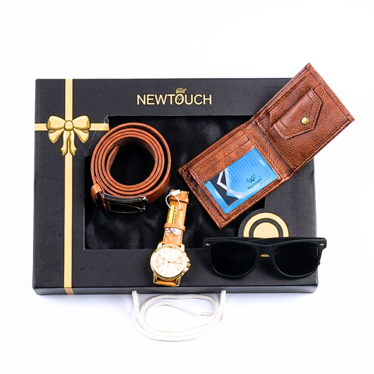 20447 Men's Personalized Leather Wallet with Name & Charm , Gift Combo  Set for Men :- Birthday, Anniversary, Valentine Gift for Men (Brown)
