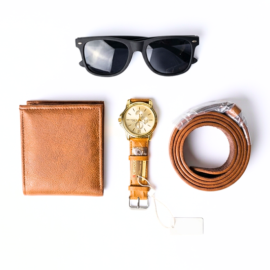 20447 Men's Personalized Leather Wallet with Name & Charm , Gift Combo  Set for Men :- Birthday, Anniversary, Valentine Gift for Men (Brown)