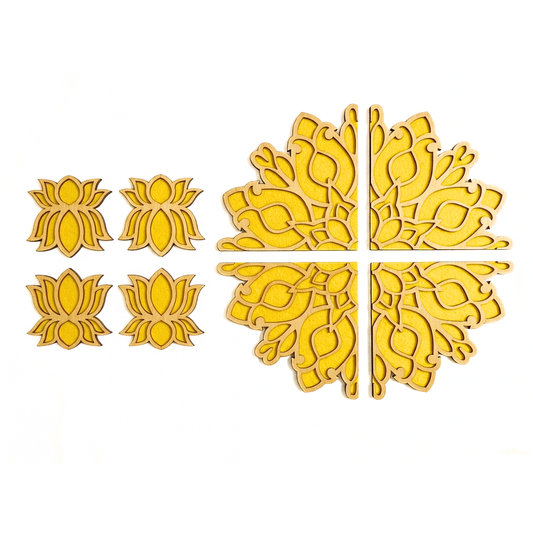 20448 Wooden Rangoli Stencil/Cut-out| Festival, Wedding, Stage, Table, Floor, Puja, Diwali, Navratri, DIY Projects| 3D, Reusable, Portable {Random Color}