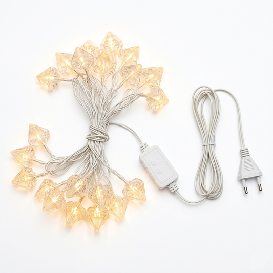 KT-L-164 Crystal Flower LED Decorative String Light, Multicolor and Golden Color {Random Design}