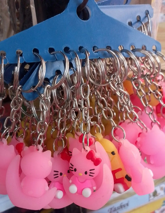 20129 (12 pcs) Cute Character Keyrings Keychains for Girls Random Design