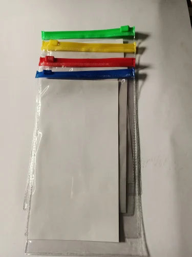 10598{Pack of 6} Plastic pouch Reusable Multi-Purpose Slider Bag 8x19 cm ,Zip Lock Multicolor