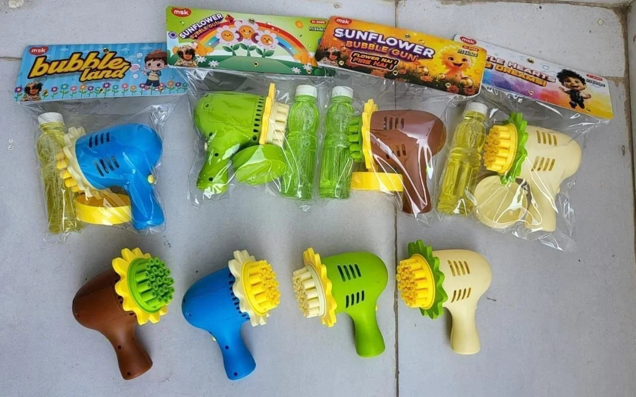 TL-101 Sunflower Bubble Gun Fun Blaster for Kids | 21 Holes Battery Operated Bubble Gun