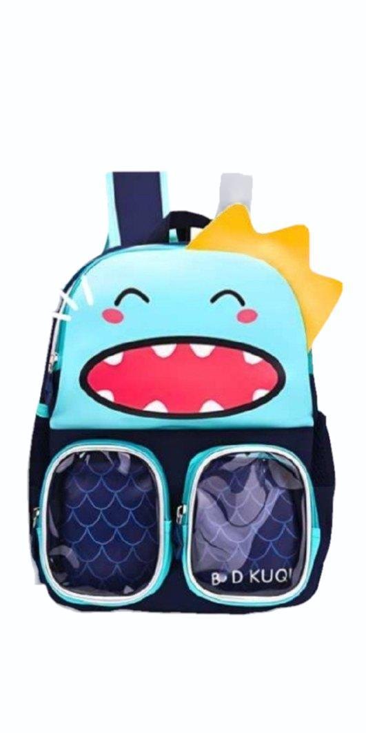 20406 Cartoon Backpack: Cute Trendy Prints, Suitable for Boys & Girls Size=32*23*15 Cm {Random Design}