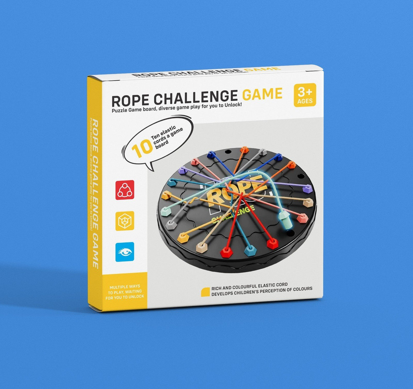 20354 Rope Puzzle Challenge Game for Kids & Adults | Brain Teaser Logic Board Toy | Rubber Band Puzzle | Focus & Problem Solving Game | Educational Toy for Home & Travel