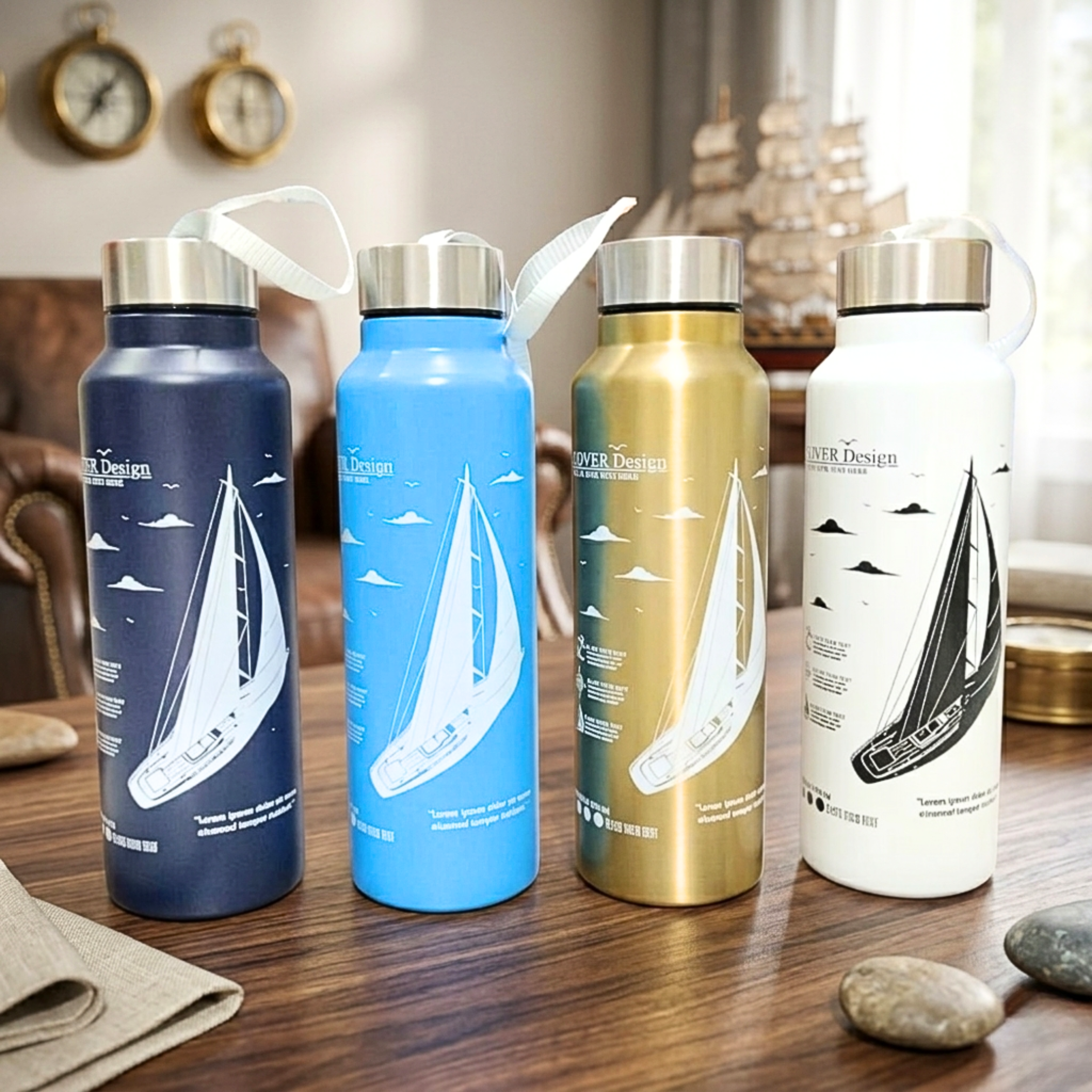 911061 Stainless Steel Water Bottle 750ML {Random Color}
