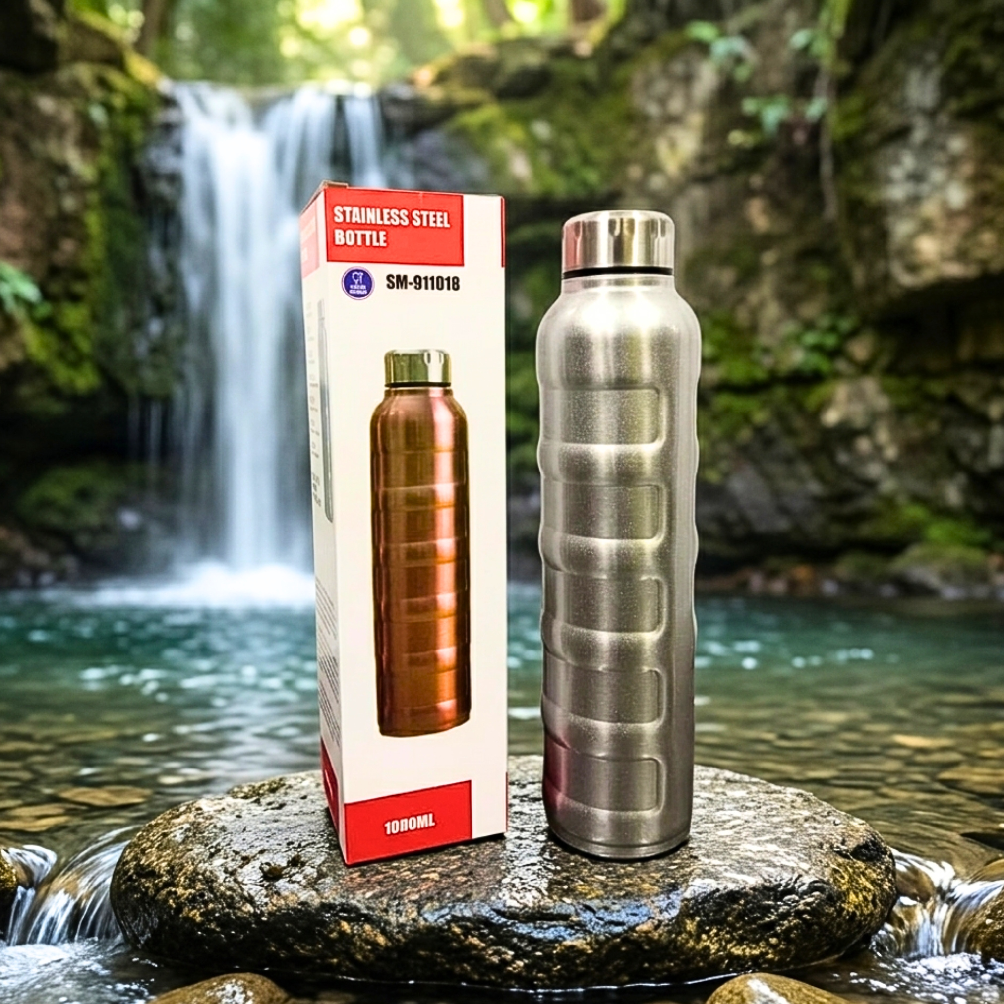 911018  {1000ml} Colourful Stainless Steel Water Bottle {Random Color}